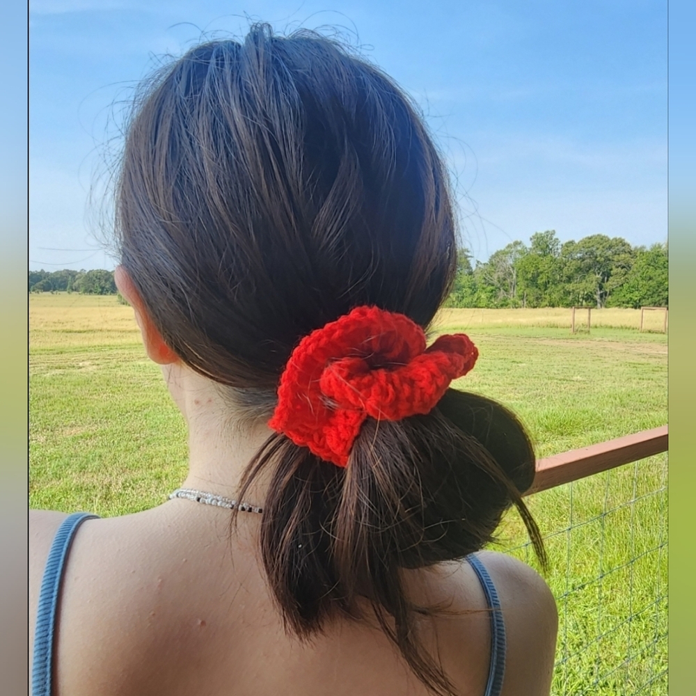 Mystery five pack different colored scrunchies mix - thick thin all hair types
